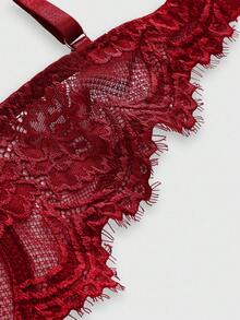 ROMWE 3pcs Set Casual Lace Trim Wire-Free Bralette - Multicolor - View 12