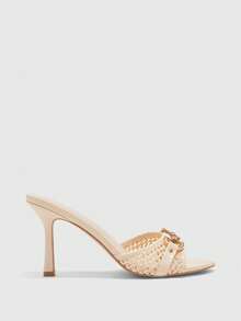CUCCOO BIZCHIC Women's Fashionable And Elegant High Heel Sandals For Summer - Beige weaving - View 2