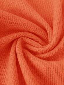SHEIN BASICS Plus Size Solid Color Knit Fitted Tank Top Workwear Burnt Orange Summer Casual Modest Summer Tops - Orange - View 5