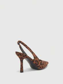 CUCCOO BIZCHIC Women's New Stylish High Heels, Leopard Print Color Block, Pointed Toe Slip-On Pumps, Versatile For Work, Commute, Holidays, Spring/Autumn, Elegant & Charming - Brown - View 8