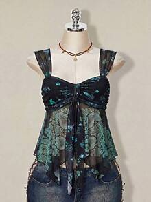 SHEIN ICON Women's Casual Paisley Print Camisole,Summer Top - Black - View 12