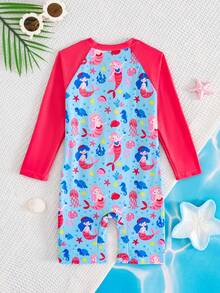 Cozy Pixies Bộ đồ bơi có khóa kéo in hình nàng tiên cá cho bé gái, kiểu dáng đi biển/nghỉ dưỡng; Bộ đồ bơi dệt kim hình nàng tiên cá cho bé gái; Bộ đồ bơi màu hồng cho bé gái; Bộ đồ bơi liền thân phối màu cho bé gái; Bộ đồ bơi liền thân màu hồng cho bé gái; Đồ bơi cho bé gái, kiểu dáng đi biển & nghỉ dưỡng; Bộ đồ bơi hình nàng tiên cá ôm sát thoải mái cho bé gái sơ sinh, phù hợp cho mùa hè; Kiểu dáng công chúa với họa tiết sao biển cho bé gái sơ sinh, kiểu dáng nghỉ dưỡng. - Màu xanh lam - Xem 2