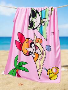 THE POWERPUFF GIRLS X SHEIN Khăn tắm - Hồng - Xem 2
