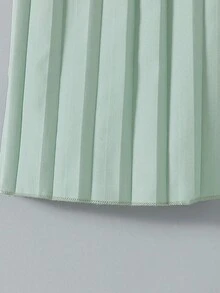 SHEIN Elladie kids Trang phục mùa hè cho bé gái, bộ áo liền quần thời trang sành điệu với họa tiết trái tim, áo tay ngắn và quần ống rộng cạp cao, trang phục thanh lịch cho các hoạt động hàng ngày, đi chơi, đi làm, du lịch và nghỉ lễ. - màu xanh lá - Xem 6