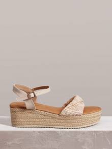 Styleloop Women's Wedge Heel Platform Sandals, Bohemian, Beach Vacation, Western Wind, Summer Wear, Travel Essentials - Apricot 4 - View 1