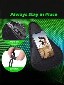 1PC Extra Soft Gel Bicycle Seat Cover Black Padded Saddle Cushion For Men Women Comfort Exercise Indoor Compatible Non Slip Breathable Sweatproof Pressure Relief High Elastic - Black - View 4