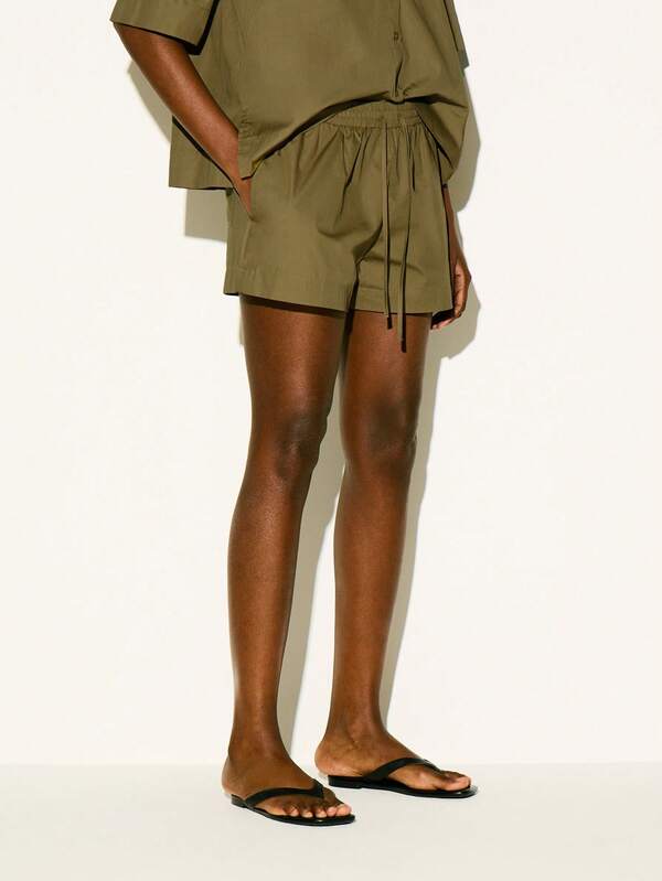 KSTM Regular Relaxed Fit Pull-On Shorts With Elastic Waistband, Drawstring Tie, And Side Pockets For Summer