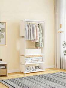1PC Multifunctional Portable Wardrobe Closet Dustproof Freestanding Floor Standing Assembly Storage Rack For Bedroom Living Room Home Holiday Gift Christmas Gift - Multicolor - View 7