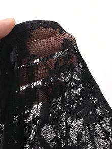 DAZY 女款性感純色蕾絲細肩帶緊身洋裝，夏季陽光裙 - 黑色 - 查看 6