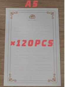 30/60/120 张 A5/B5/A4 加厚光滑书写纸，优雅米色和金色复古玫瑰图案 - 奢华空白文具，适用于书法、日记、情书、办公、学习 - 兼容钢笔和书法笔 - 带装饰边框的空白便笺纸，是表达、祝福和个人交流的理想之选，也适合 A5 计划本和文具爱好者。 - 多色 - 查看 12