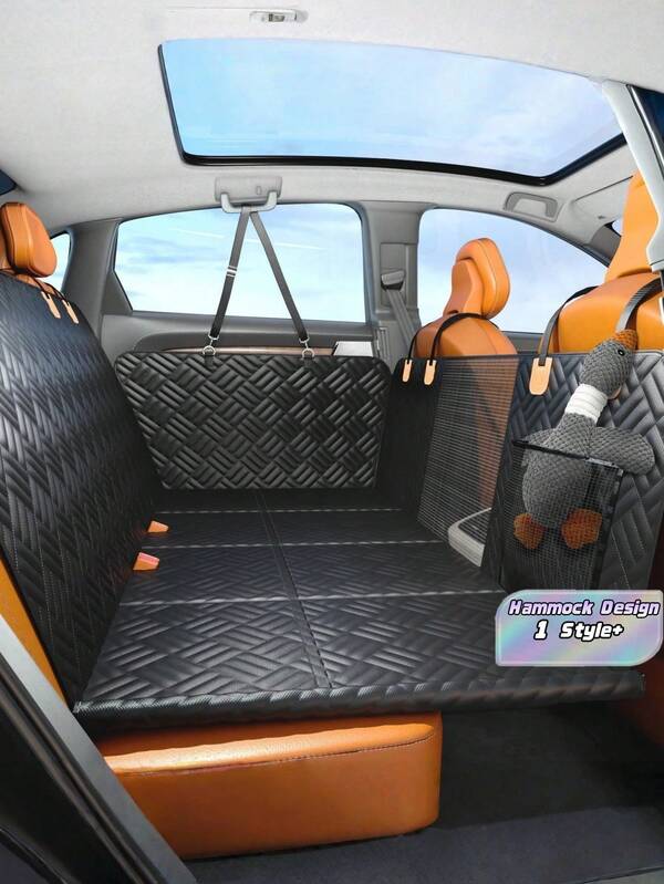 Heavy Duty Dog Hammock For Car, Rear Seat Cover With 400lb Capacity Extender, Large Space Pet Backseat Protector For SUV Sedan Truck