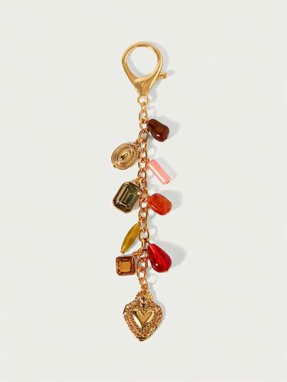 Glisma Elegant Summer Dopamine Color Keychain,Premium/Old Money/Classy,Sexy/Vintage,Summer/Beach/Prom/Party,For Mom/Women/Girl/Mother,Layered/Gemstone/Beaded/Crystals
