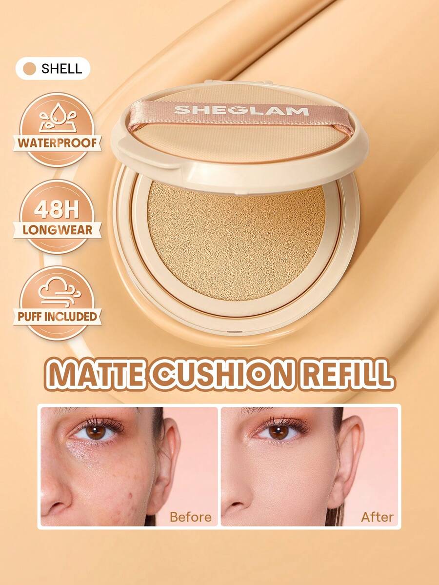 SHEGLAM Lock & Go 持久氣墊粉底(補充裝)-Shell 品牌 美容 化妝 化妝品 適合女性與女孩 完美搭配夏季春季 Y2K 時尚 流行 生日 母親節禮物 假期 派對準備就緒 最佳顏色 - Shell - 查看 1