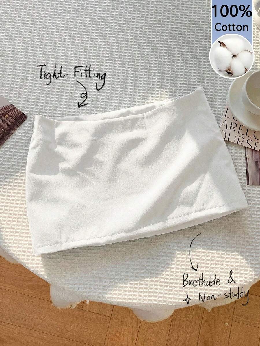 Comfortcana 100% Cotton White Comfortable Women's A-Line Skirt, Suitable For Spring/Summer - White - View 1