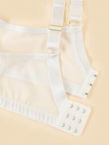 Bralution 1 pezzo Reggiseno in pizzo e rete con ferretto, taglie comode - Bianco - Visualizzare 10