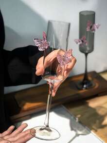 High-Borosilicate Designer High-Heeled Glass, An Worthy Wine Glass With A Stunning Design, A Butterfly-Themed Champagne Glass, And A Cute Cocktail Glass - Multicolor - View 5