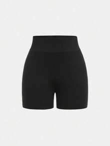 SHEIN 少女纯色透气休闲夏季打底裤 - 玫紅色 - 查看 8