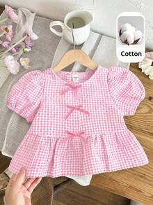 LMoss Kids Young Girl Woven Plaid Casual Shirt - Pink - View 6