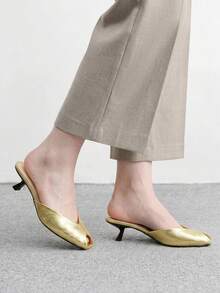 CUCCOO BIZCHIC 女士日常通勤露趾细高跟鞋 春季鞋 - 金色 - 查看 5