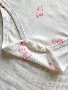 SHEIN Vintaside Kids 5件套女婴柔软舒适圆领纯色连体衣，时尚休闲日常穿着，易于穿脱，适合春夏穿着 - 彩色 - 查看 6