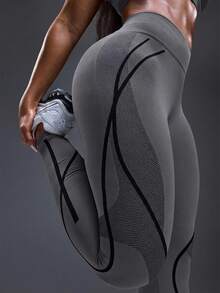 POWERISTA Powerista Quần legging nữ in họa tiết tối giản - Xám - Xem 1