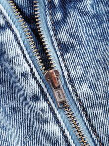 SHEIN MOD Plus Size Denim Jumpsuit, Casual Fitted Mini Blue - Light Wash - View 3