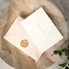 Black Marker Pen Included, 2.5cm/5cm Kraft Paper Stickers, 500 Sheets Per Roll, Round Wreath Pattern Labels, Perfect For Canning Jar Tags, Food Storage And Gift Bag Sealing - Khaki - View 2