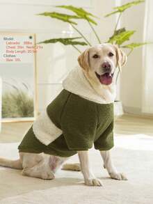 1pc Thickened Lamb Wool Hoodie Comfortable & Warm Coat For Medium And Large Dogs To Wear In Autumn And Winter - Multicolor - View 4