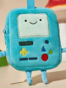 ADVENTURE TIME X SHEIN 1個可愛卡通零錢包，立體造型，可裝硬幣、卡片、鑰匙和其他用品，可掛在包包上，BMO - 綠色 - 查看 3