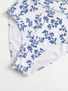 Swim Oasis Plus Size Digital Print Fashionable Casual Vacation One-Piece Swimsuit - Blue - View 8