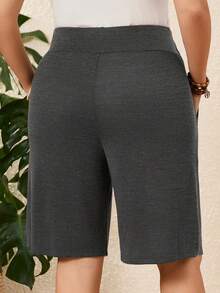 EMERY ROSE 2pcs/Set Plus Size Women Bermuda Shorts,,Summer Vacation - Multicolor - View 2