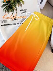 Solurane Bộ áo tank top nam dáng tiêu chuẩn, in họa tiết cây cọ, hoàng hôn, ombre, phong cách nghỉ dưỡng trên đảo, kiểu dáng thường ngày. - Nhiều màu - Xem 4
