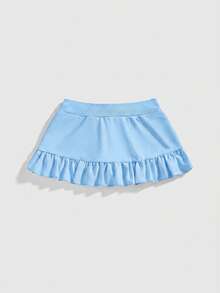 ROMWE Avant Sudadera deportiva casual de fútbol estilo Y2K y minifalda con volante de pastel, diseño bordado de número, cintura baja para mujer - Azul - Ver 11