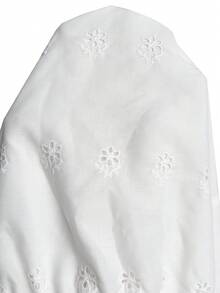 EMERY ROSE Plus-Size Women's Vacation-Style Openwork Embroidered Vest And Shorts Casual Two Pieces Set Vacation Outfits Women - White - View 8
