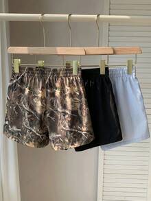 SHEIN EZwear 大码女式休闲日常短裤，多色 - 彩色 - 查看 3