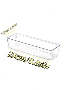 塑料收纳盒套装（4件套），透明厨房整理盒，可收纳杯子、勺子、餐具等，可堆叠，家用橱柜收纳方案 - 彩色 - 查看 2