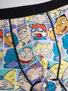 Nick 90s | SHEIN 1 buah Celana Dalam Boxer Anak Laki-laki Motif Kartun Seluruh Permukaan, Tema Animasi Retro - Hijau - View 4