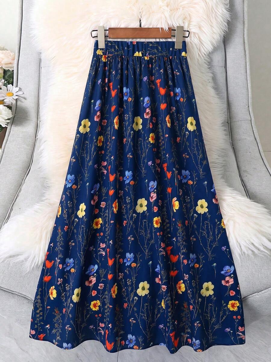 SHEIN LUNE 大码彩色碎花休闲裙 - 彩色 - 查看 1