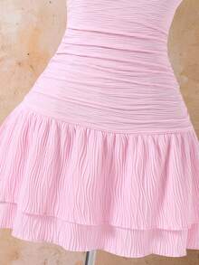SHEIN Sparklyn Teen GirlPink Starfish Decor Halter Neck Dress - Pink - View 4