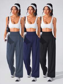 SHEIN Velisys Quần Thể thao Nữ - màu đen - Xem 4