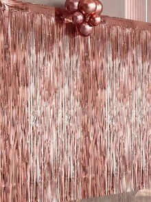 Cortina metálica brillante de oro rosa, decoración de fondo para fiesta de cumpleaños y despedida de soltera - Oro rosa - Ver 1