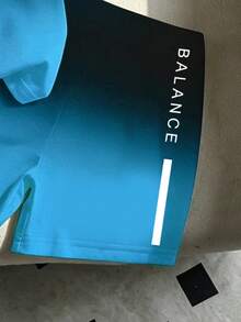 2pcs Baby Boy Casual Set, Gradient Logo Print Round Neck Tank Top Paired With Logo Print Shorts, Suitable For Outings In Summer - Multicolor - View 6