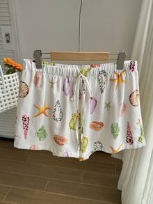 Comfortcana Pantalones cortos sólidos, cómodos y holgados con cordón, talla grande, para primavera/verano - Albaricoque - Ver 6