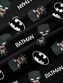 BATMAN X SHEIN Áo thun cổ tròn tay ngắn cho bé trai tuổi teen, đa năng mặc hàng ngày. - trắng - Xem 3