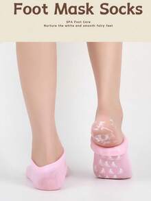 1 paire de masque pour les pieds hydratant et éclaircissant à l'huile essentielle, gants hydratants, pour les soins des pieds secs et fissurés, chauffe-pieds et jambes en gel, pour l'hydratation des pieds - Rose bonbon - Voir 9