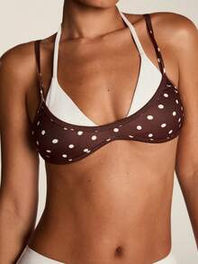 SHEIN BAE Bộ đồ thể thao 2 trong 1 gợi cảm cổ yếm in họa tiết dành cho nữ. - Đen và trắng - Xem 6