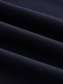 Officeau Men's Classic Printed Dress Pants, Solid Color Elastic Trousers For Business Occasions In Spring And Summer, Elegant Luxury Style, Men's Pants - Navy Blue - View 7