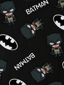 BATMAN X SHEIN Áo thun cổ tròn tay ngắn cho bé trai tuổi teen, đa năng mặc hàng ngày. - trắng - Xem 5