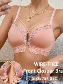 1 chiếc áo ngực không gọng, mở phía trước dành cho nữ - Màu be - Xem 5