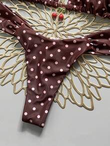 Swim Mod 2-Piece Set, Random Cherry Print Halter Triangle Bikini Top And Bottoms, Sexy Women Summer Swimwear - Multicolor - View 4